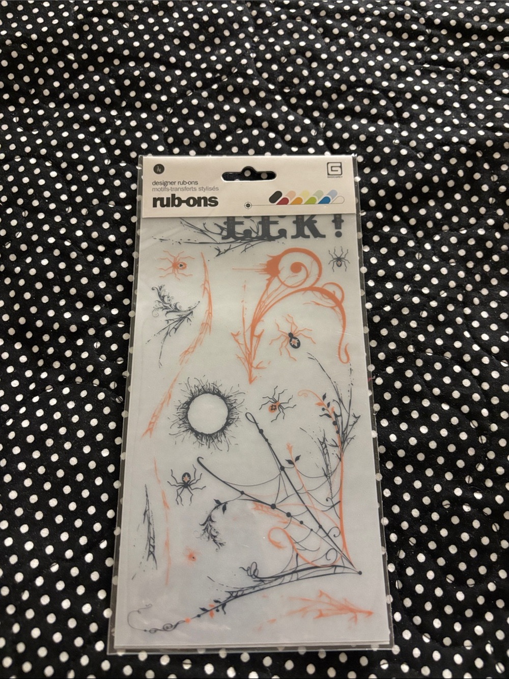 Designer Rub-Ons Home Art Print - Black & Orange Decorative Transfers